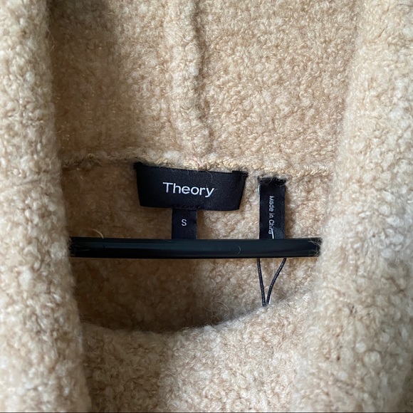 Theory Moving Rib Turtleneck Sweater, Light Natural - Picture 4 of 14